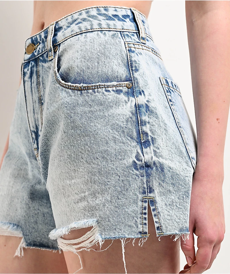 Empyre Kickback Light Wash Denim Cutoff Shorts