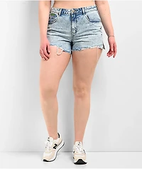 Empyre Kickback Light Wash Denim Cutoff Shorts