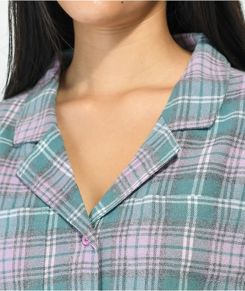 Empyre Kidd Blue & Pink Plaid Short Sleeve Button Up Shirt
