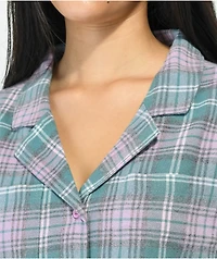 Empyre Kidd Blue & Pink Plaid Short Sleeve Button Up Shirt