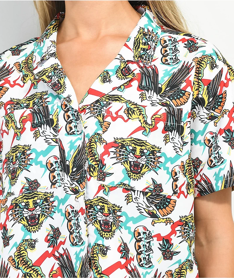 Empyre Kidd White Short Sleeve Button Up Shirt