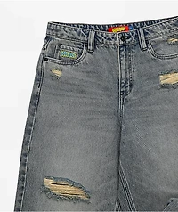 Empyre Kids Destroy Blue Wash Ultra Wide Jeans
