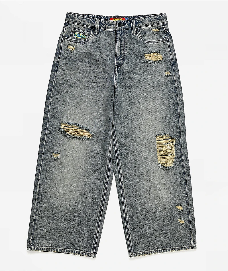Empyre Kids Destroy Blue Wash Ultra Wide Jeans