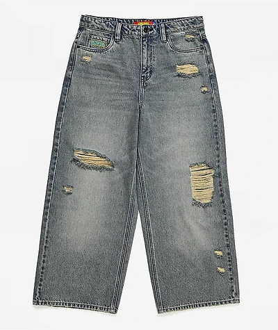 Empyre Kids Destroy Blue Wash Ultra Wide Jeans