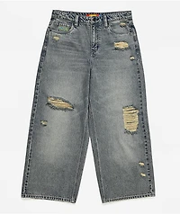 Empyre Kids Destroy Blue Wash Ultra Wide Jeans