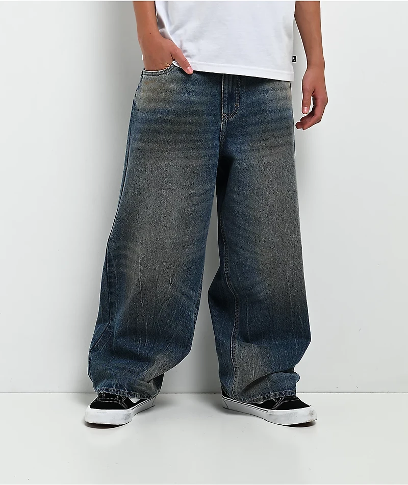 Empyre Kids Horse Power Blue Wash Ultra Wide Skate Jeans