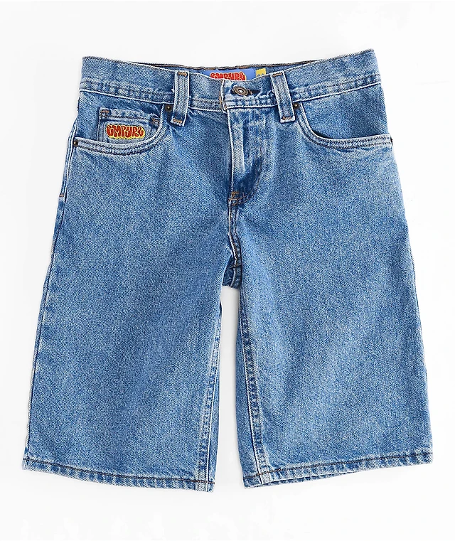 Empyre Kids Loose Fit Blue Denim Skate Shorts at Hamilton Place in