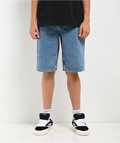 Empyre Kids Loose Fit Blue Denim Skate Shorts