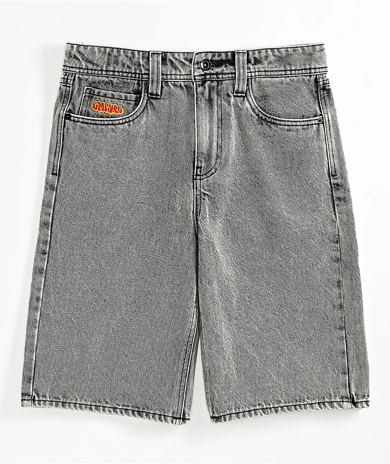 Empyre Kids Loose Fit Scramble Grey Denim Skate Shorts