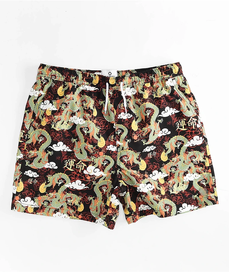 Empyre Kids Ollie Dragon Black Board Shorts