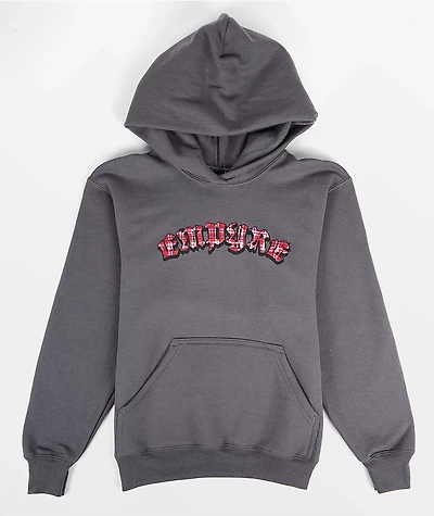 Empyre Kids Punk Plaid Charcoal Hoodie