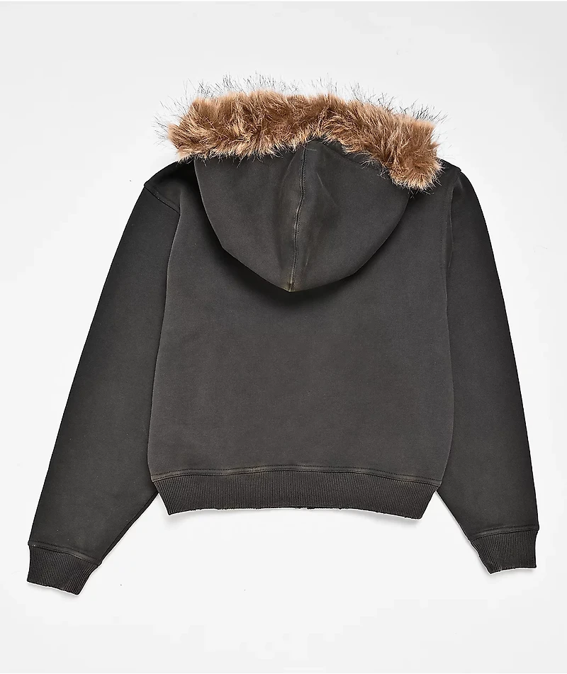 Empyre Kids Transplant Faux-Fur Brown Zip Hoodie