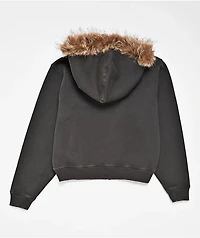 Empyre Kids Transplant Faux-Fur Brown Zip Hoodie