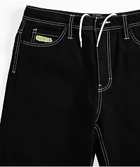 Empyre Kids Ultra Loose Embroidered Black Skate Shorts