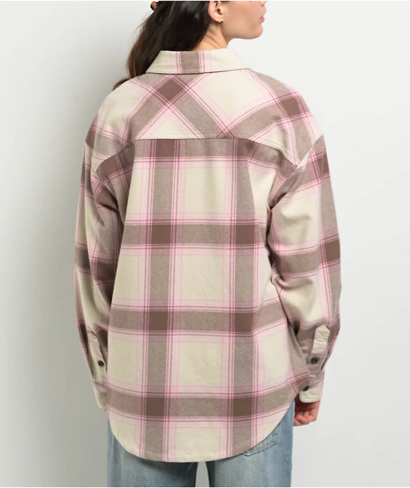 Empyre Kiley Brown & Pink Flannel Shirt