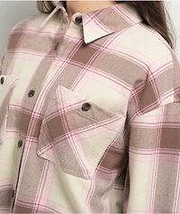 Empyre Kiley Brown & Pink Flannel Shirt