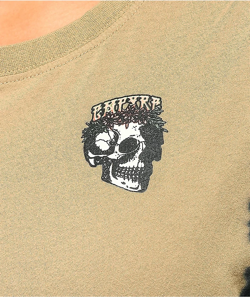 Empyre Kipsy Death To Birth Brown & Black Tie-Dye Crop T-Shirt