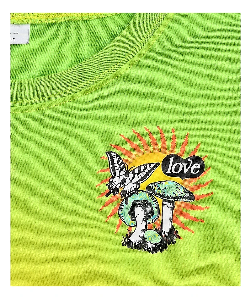 Empyre Kipsy Love Doesn't Cost Yellow & Green Ombre Crop T-Shirt