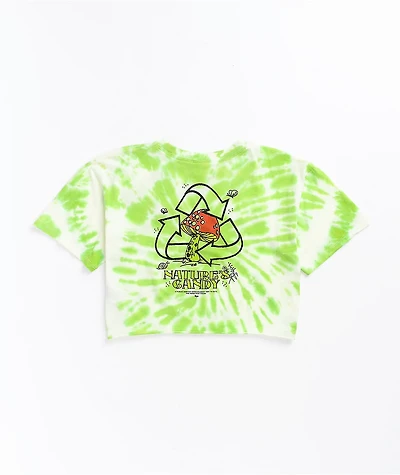 Empyre Kipsy Nature's Candy Green & White Tie Dye Crop T-Shirt