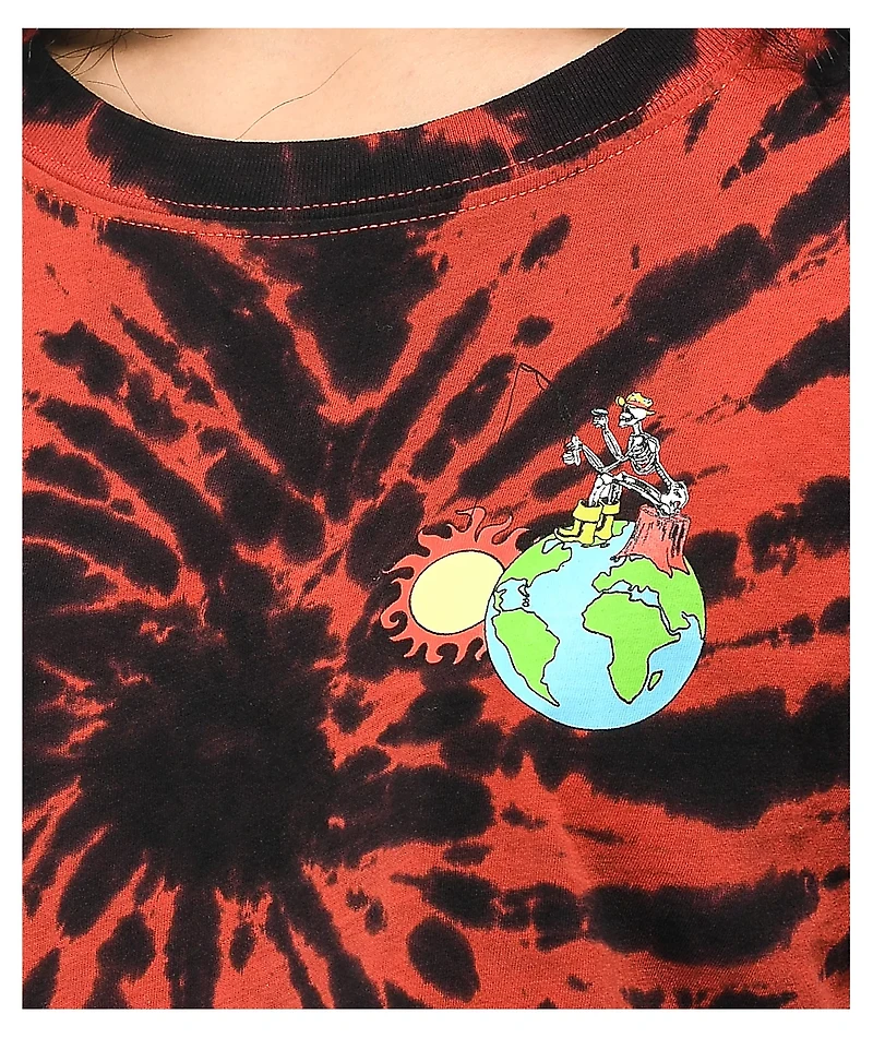 Empyre Kipsy Reel Sunshine Red Tie Dye Crop T-Shirt