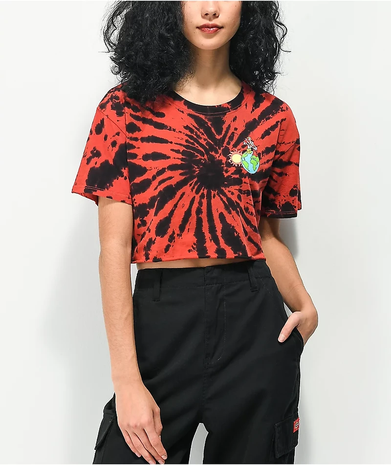 Empyre Kipsy Reel Sunshine Red Tie Dye Crop T-Shirt