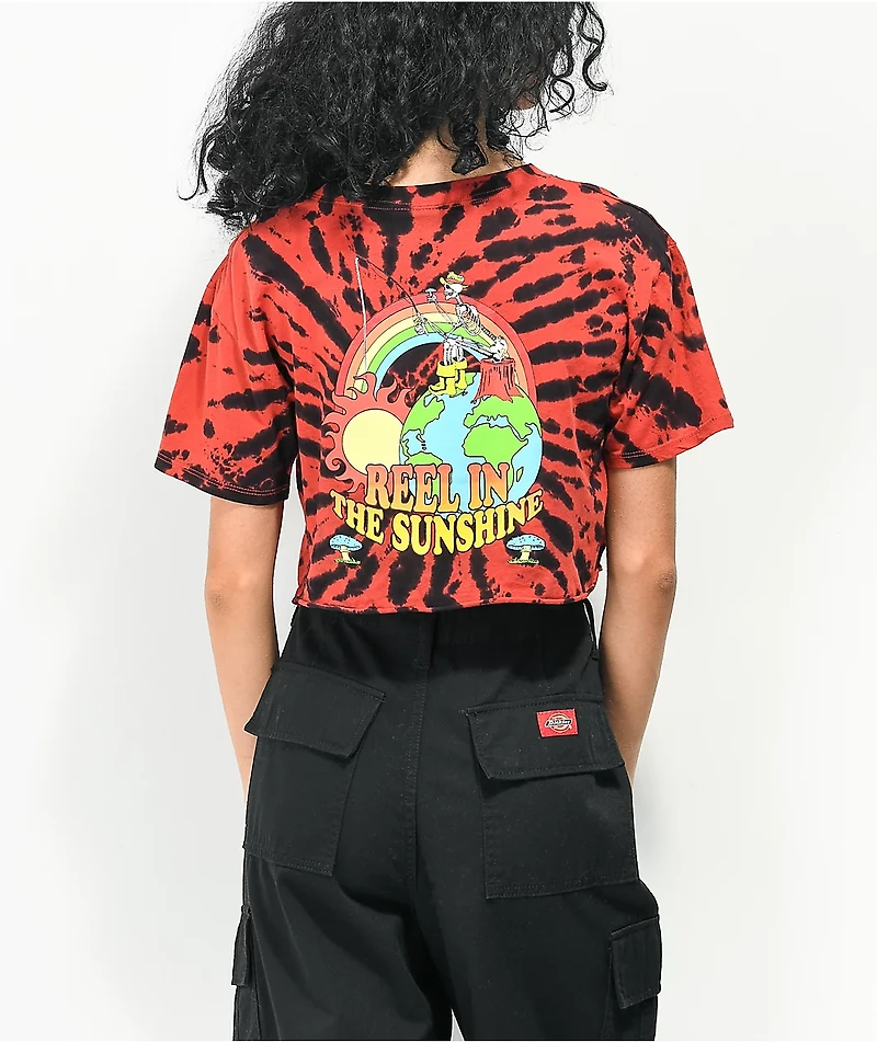 Empyre Kipsy Reel Sunshine Red Tie Dye Crop T-Shirt