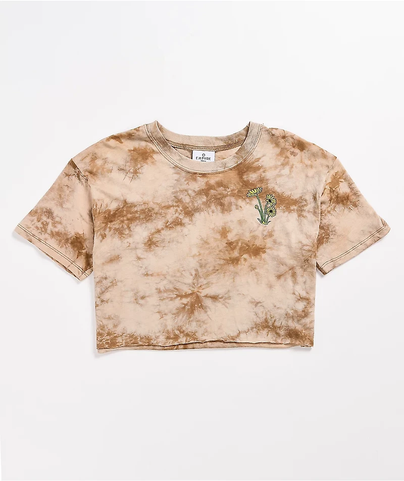 Empyre Kipsy Tan Tie Dye Crop T-Shirt