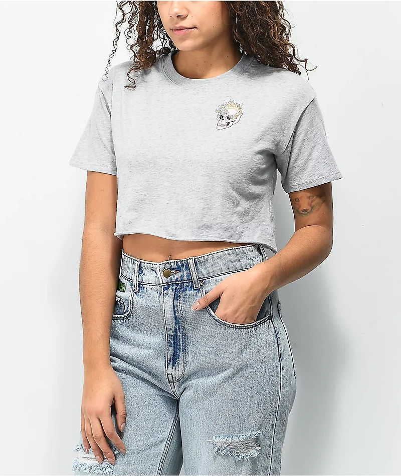 Empyre Kipsy Tough Truths Heather Grey Crop T-Shirt