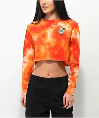 Empyre Kode Mushroom Red Tie Dye Long Sleeve Crop T-Shirt