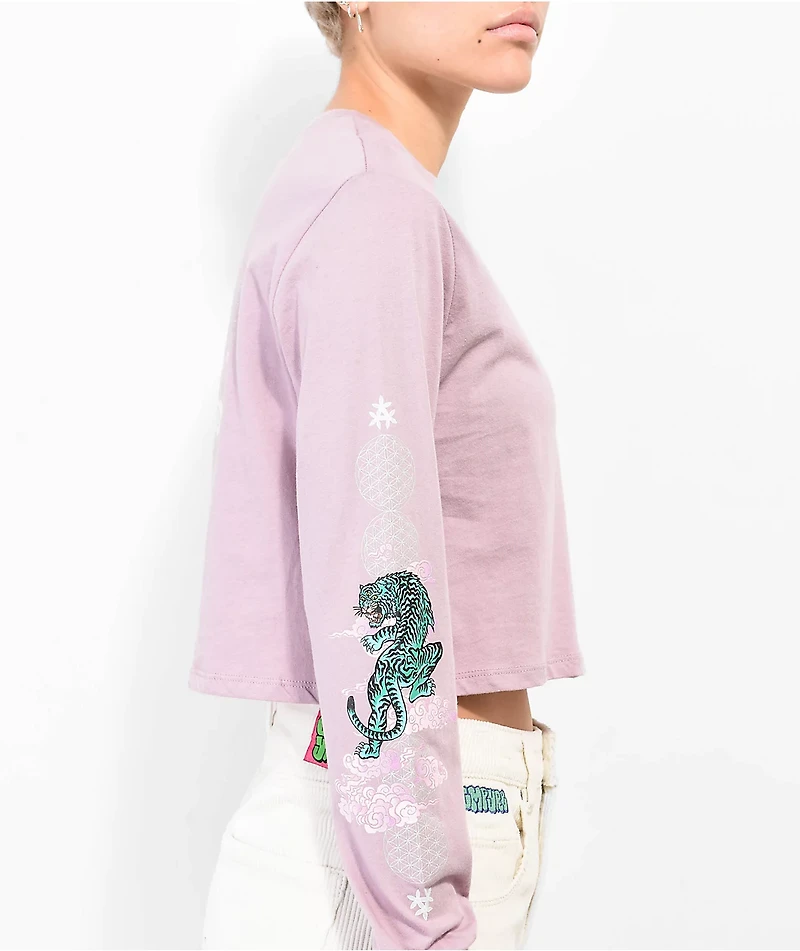 Empyre Kode Tiger Pink Long Sleeve Crop T-Shirt