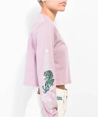 Empyre Kode Tiger Pink Long Sleeve Crop T-Shirt