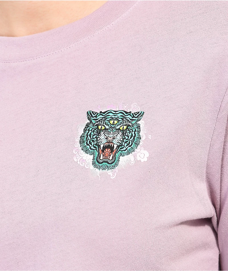 Empyre Kode Tiger Pink Long Sleeve Crop T-Shirt