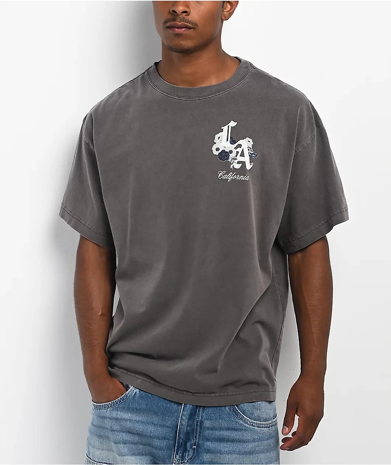 Empyre LA Floral Grey Wash T-Shirt