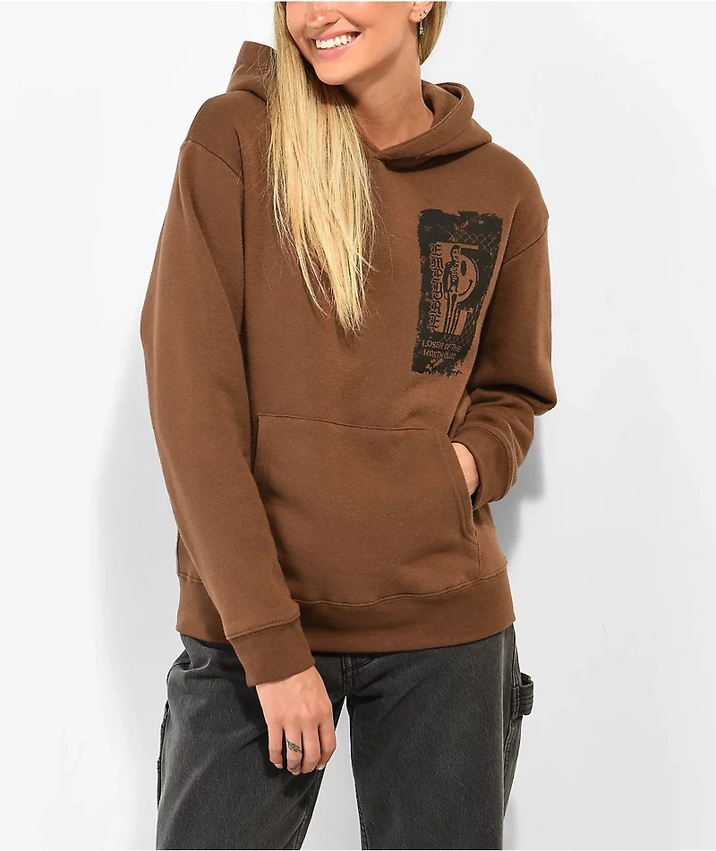 Empyre Laroso Skull And Bones Brown Hoodie
