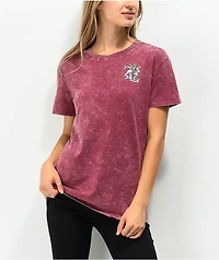 Empyre Laynie Butterfly Skeleton Red Mineral Wash T-Shirt