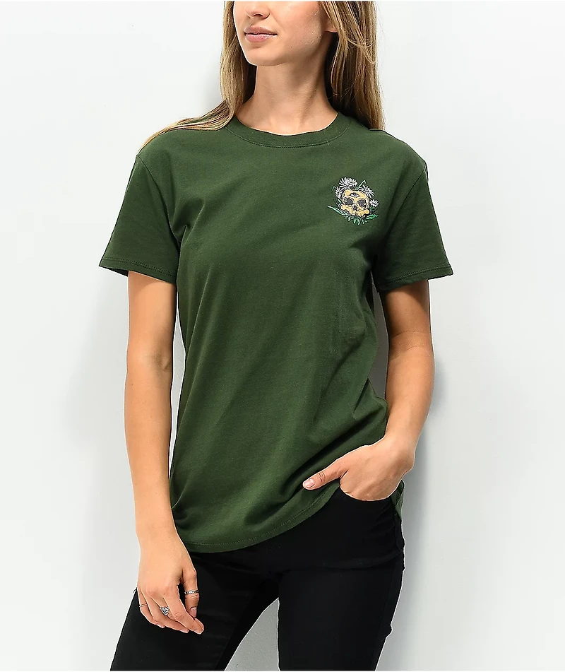 Empyre Laynie Skeleton Red Rose Green T-Shirt