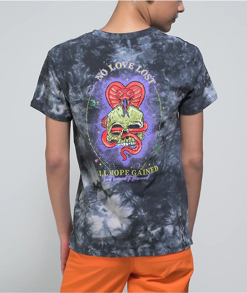 Empyre Laynie Skull Black & Grey Tie Dye T-Shirt