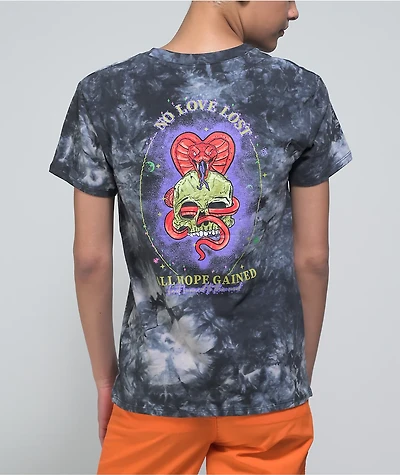 Empyre Laynie Skull Black & Grey Tie Dye T-Shirt