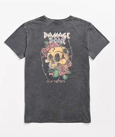 Empyre Laynie Skulls Grey Mineral Wash T-Shirt