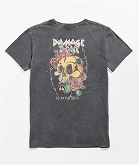 Empyre Laynie Skulls Grey Mineral Wash T-Shirt