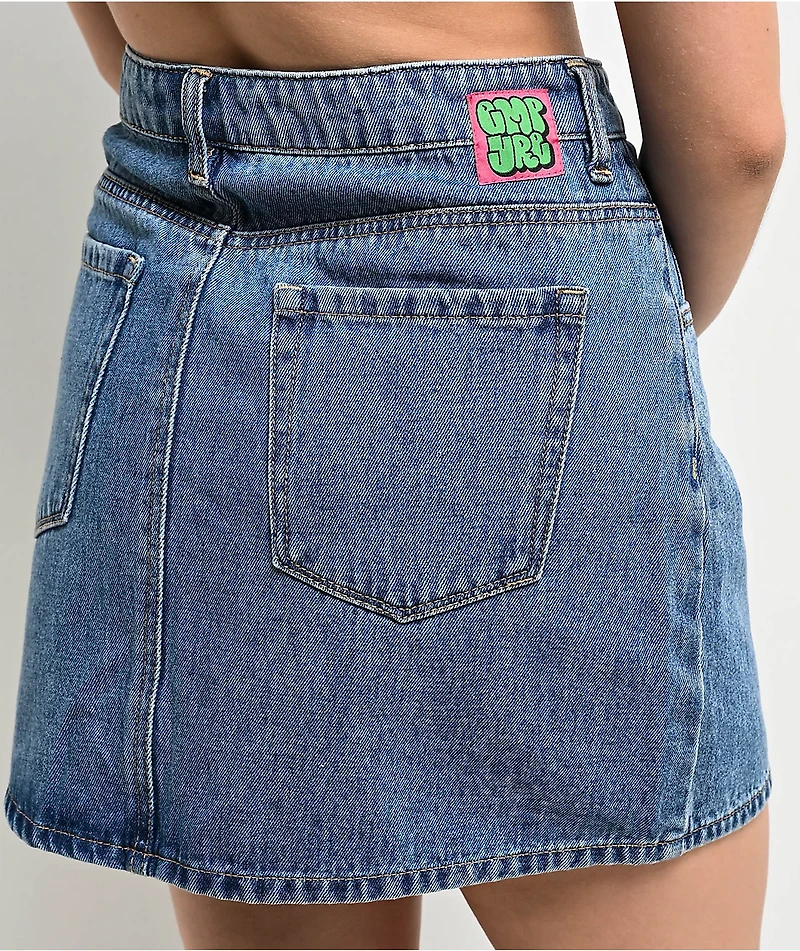 Empyre Leah Billie Wash Blue Denim Skirt