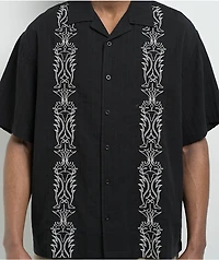 Empyre Lenny Embroidered Black Button Up Shirt