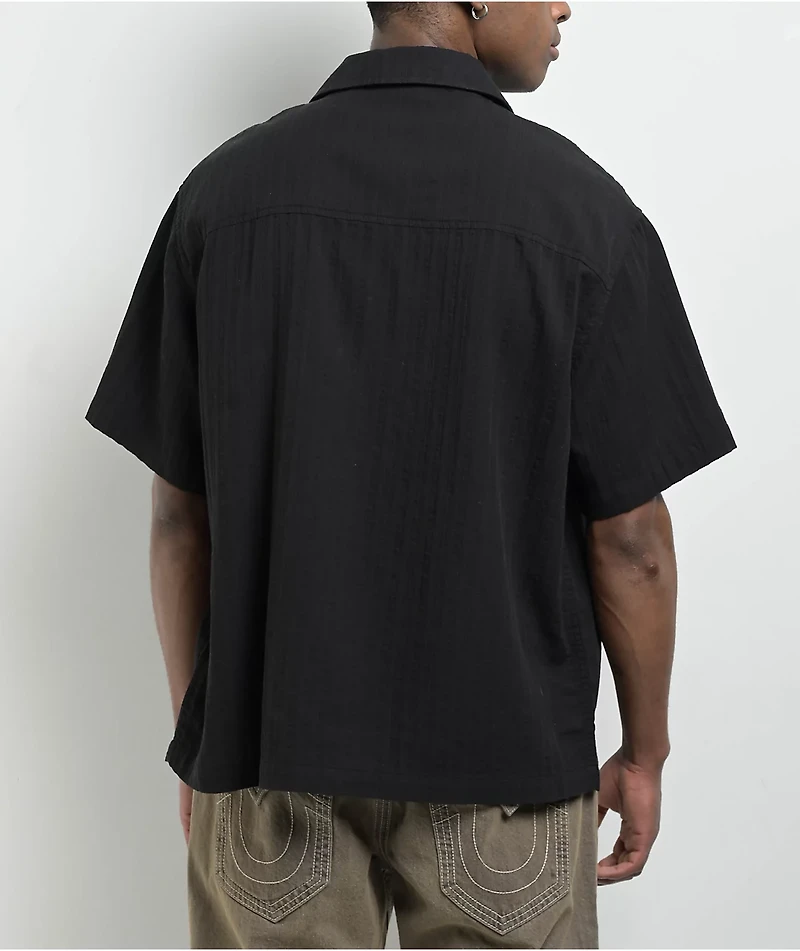 Empyre Lenny Embroidered Black Button Up Shirt