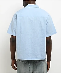 Empyre Lenny Embroidered Bue Button Up Shirt