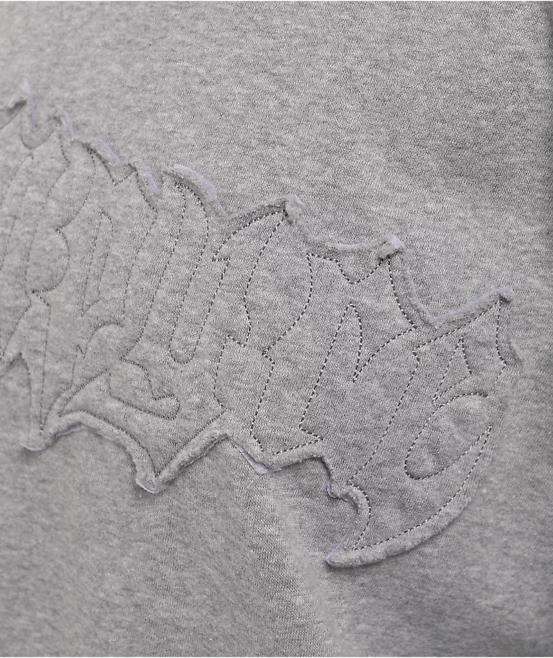 Empyre Lia Off Shoulder Applique Grey Crewneck Sweatshirt