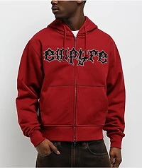 Empyre Liar Dark Red Zip Hoodie