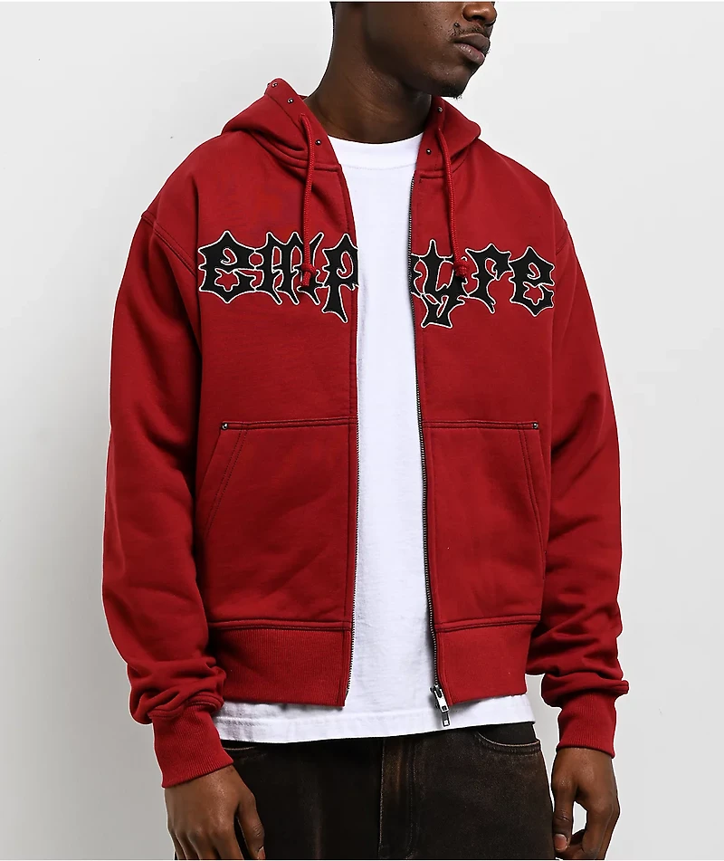 Empyre Liar Dark Red Zip Hoodie