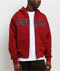Empyre Liar Dark Red Zip Hoodie