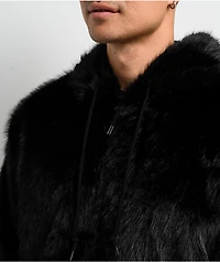 Empyre Liger Black Faux Fur Zip Hoodie