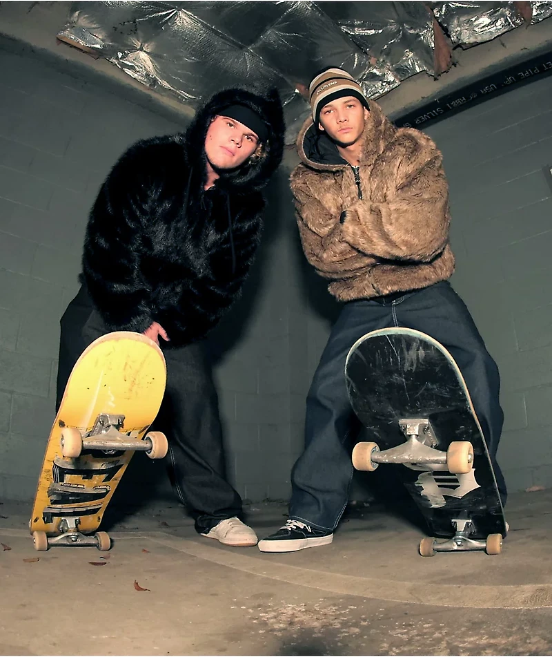 Empyre Liger Black Faux Fur Zip Hoodie